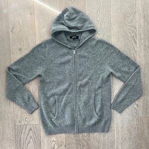Quince 100% Cashmere Zip Up Hoodie Sweater in Gray Men’s Women’s Size L